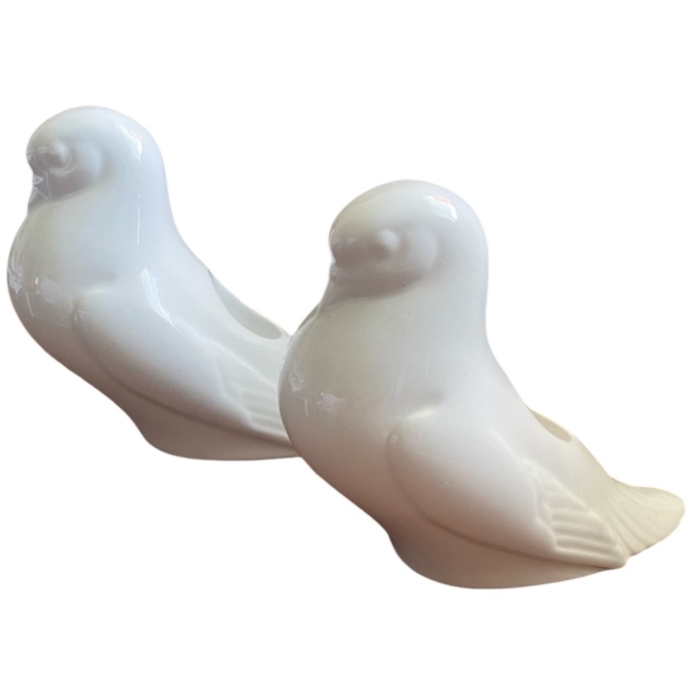 Vintage Rare Mideramica dove ceramic candleholders. Made in Portugal
